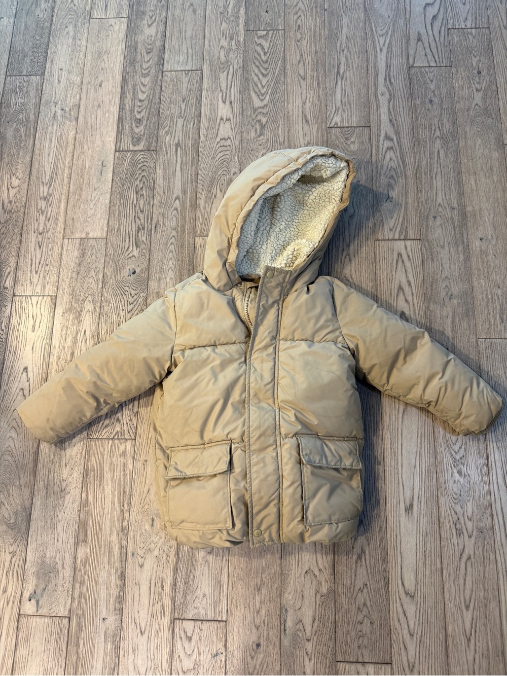 Old Navy Kids Hooded Puffer Jacket - Beige
